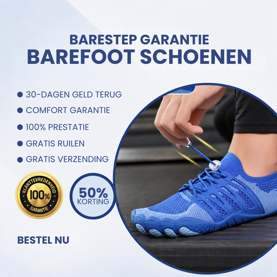 BareStep | Ultralichte barefoot-schoen met brede teenbox.