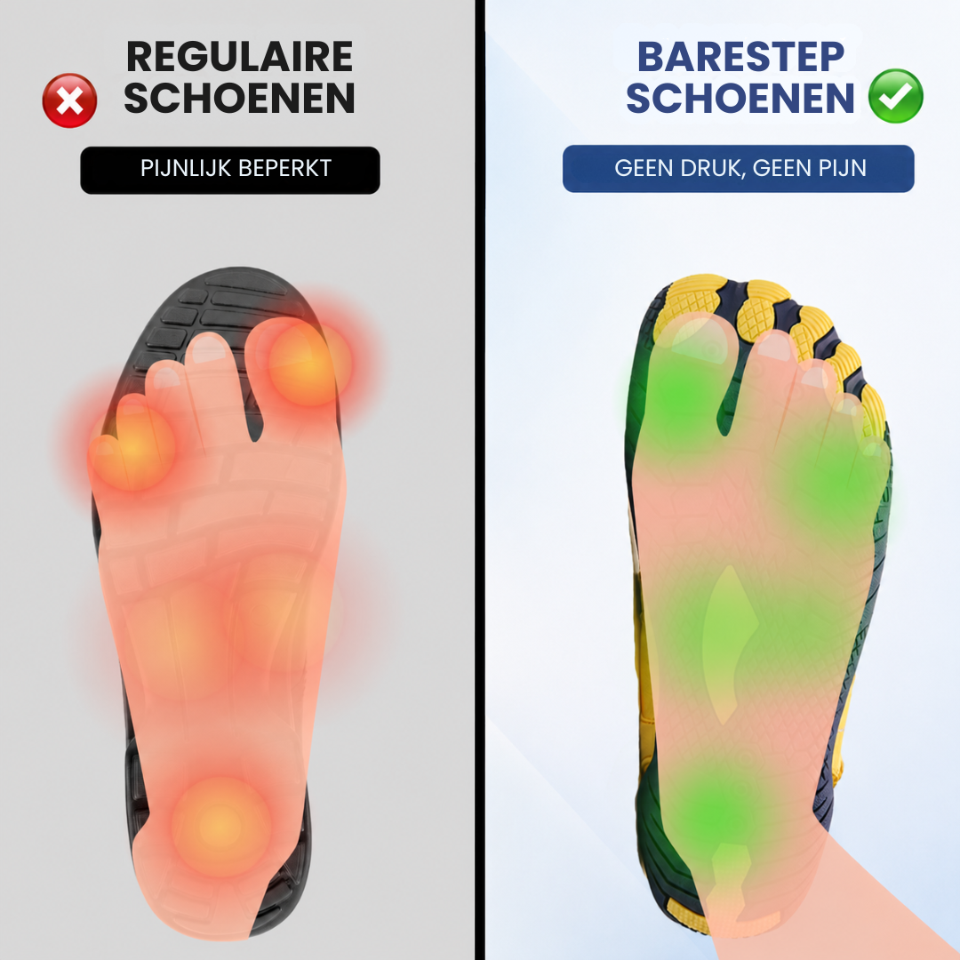 BareStep | Ultralichte barefoot-schoen met brede teenbox.