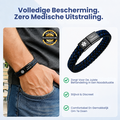 Levensteken Heren | Diabetes Medische Alarmarmband